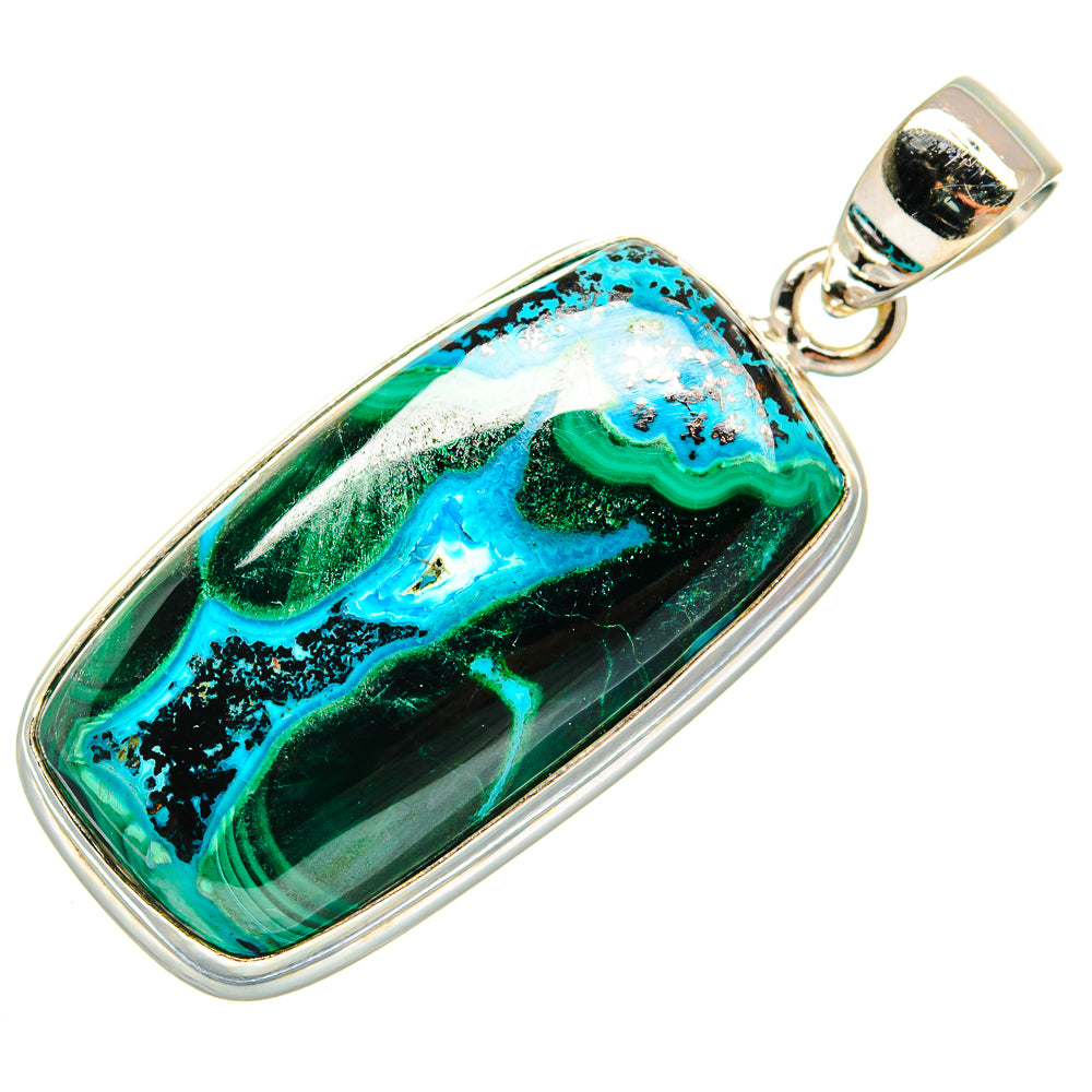 Malachite In Chrysocolla Pendants handcrafted by Ana Silver Co - PD23369 - Photo 2