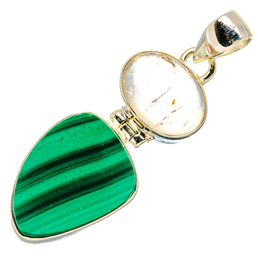 Malachite Pendants handcrafted by Ana Silver Co - PD23393 - Photo 2