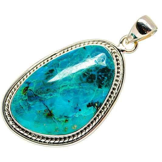 Chrysocolla Pendants handcrafted by Ana Silver Co - PD23404 - Photo 2