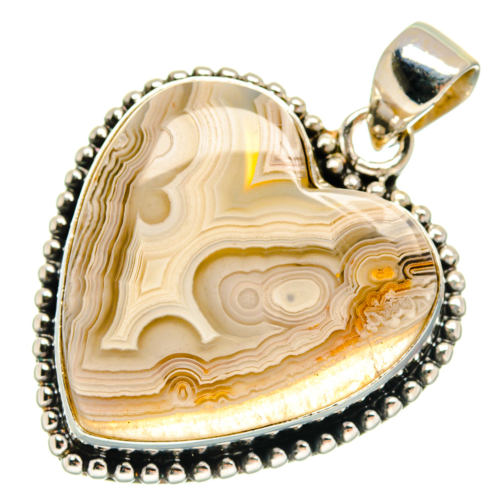 Laguna Lace Agate Pendants handcrafted by Ana Silver Co - PD23522 - Photo 2