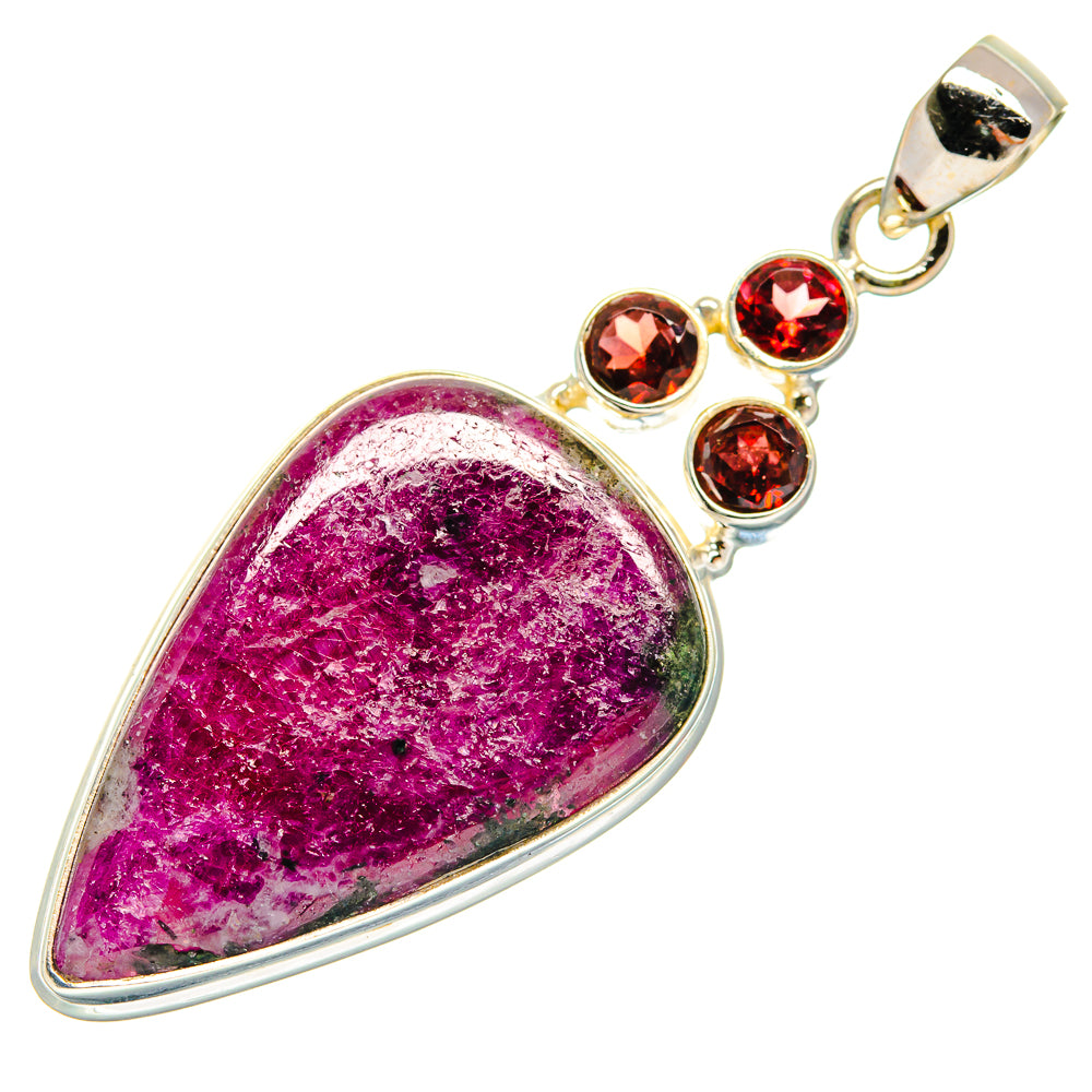 Ruby Zoisite Pendants handcrafted by Ana Silver Co - PD23545 - Photo 2