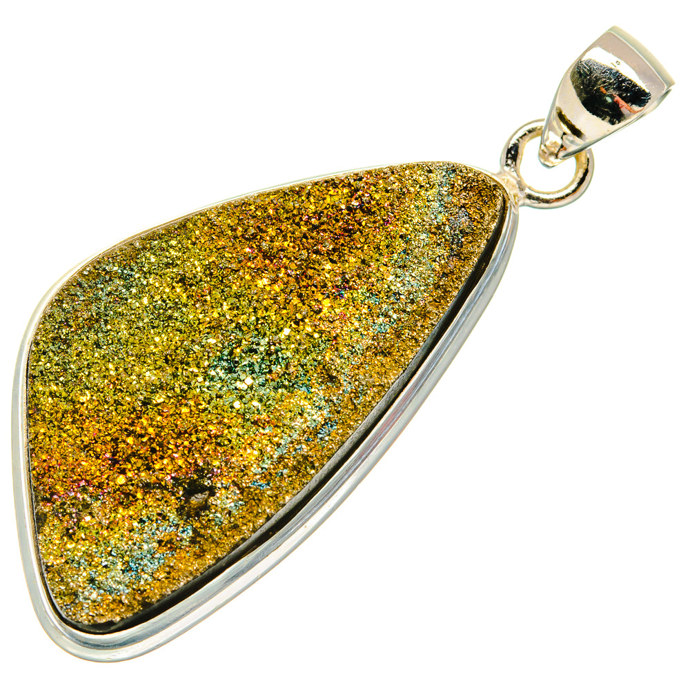 Spectro Pyrite Druzy Pendants handcrafted by Ana Silver Co - PD23587 - Photo 2