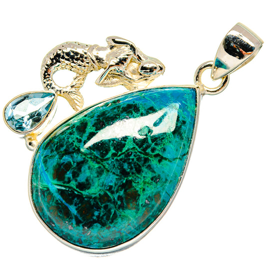 Chrysocolla Pendants handcrafted by Ana Silver Co - PD23589 - Photo 2