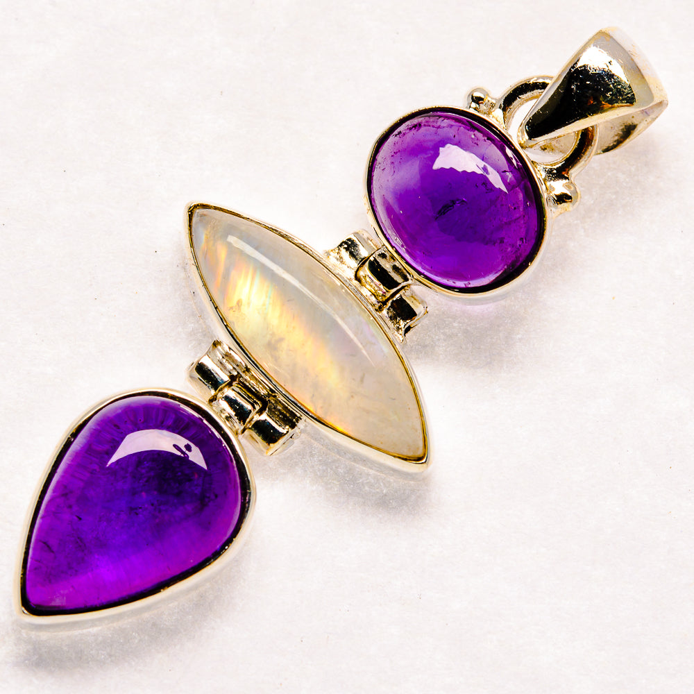 Rainbow Moonstone Pendants handcrafted by Ana Silver Co - PD23620 - Photo 2