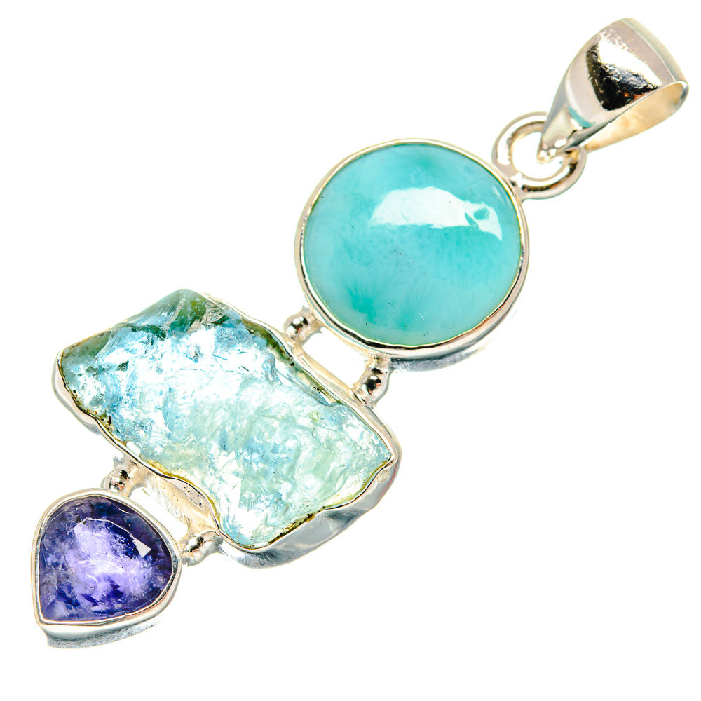 Aquamarine Pendants handcrafted by Ana Silver Co - PD23684 - Photo 2