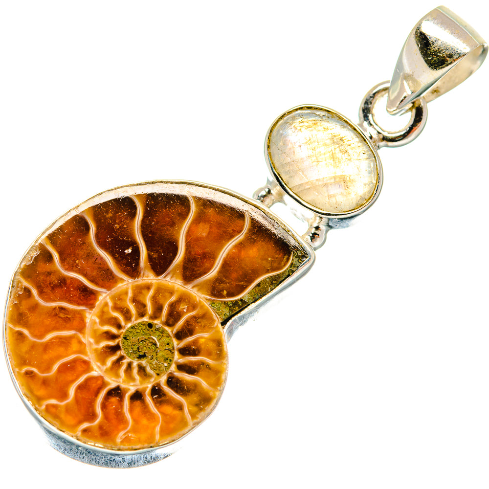 Ammonite Fossil Pendants handcrafted by Ana Silver Co - PD23729 - Photo 2