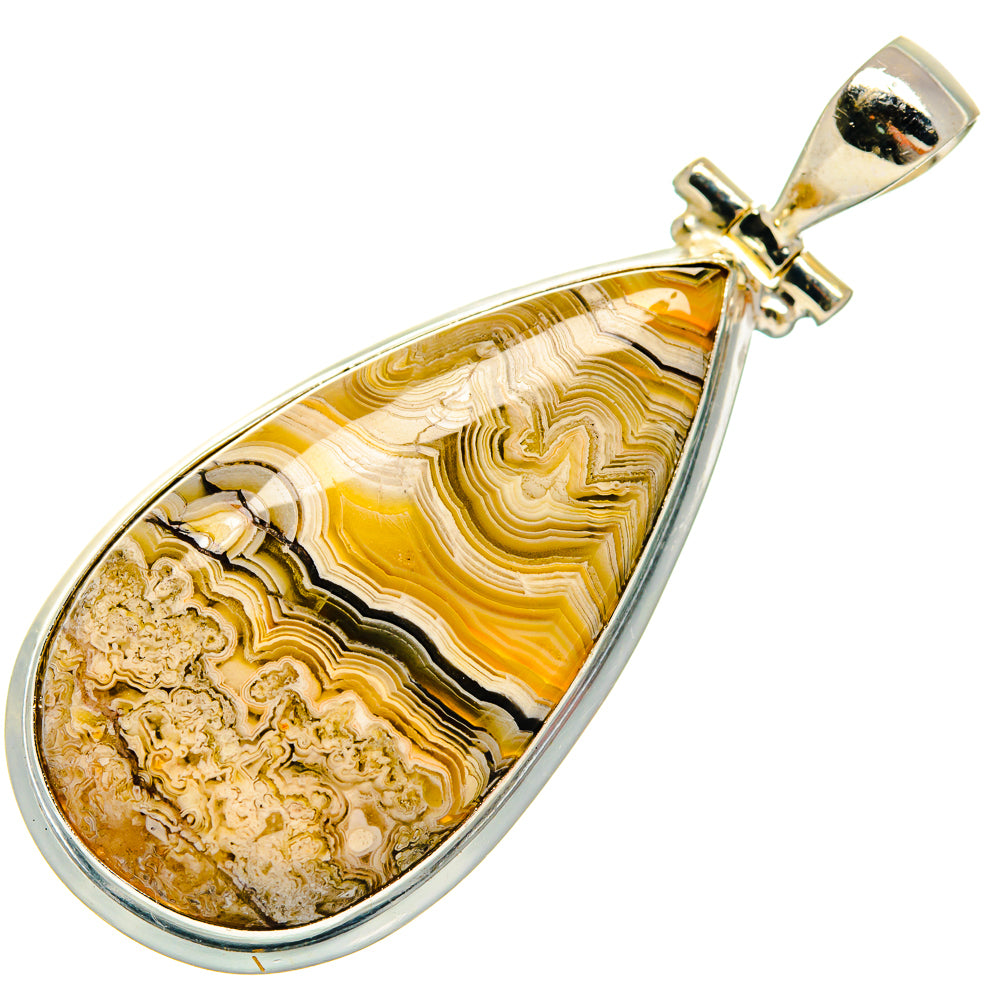 Laguna Lace Agate Pendants handcrafted by Ana Silver Co - PD23799 - Photo 2