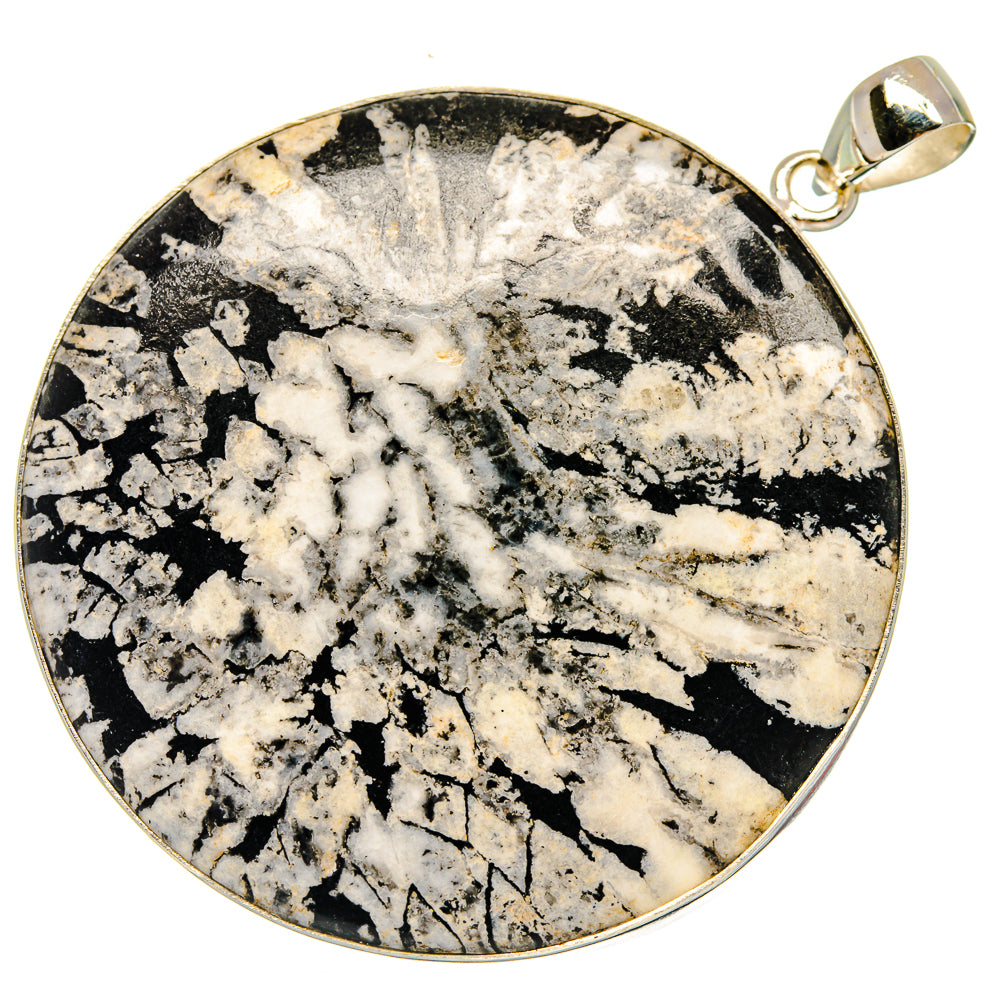 Chrysanthemum Stone Pendants handcrafted by Ana Silver Co - PD23822 - Photo 2