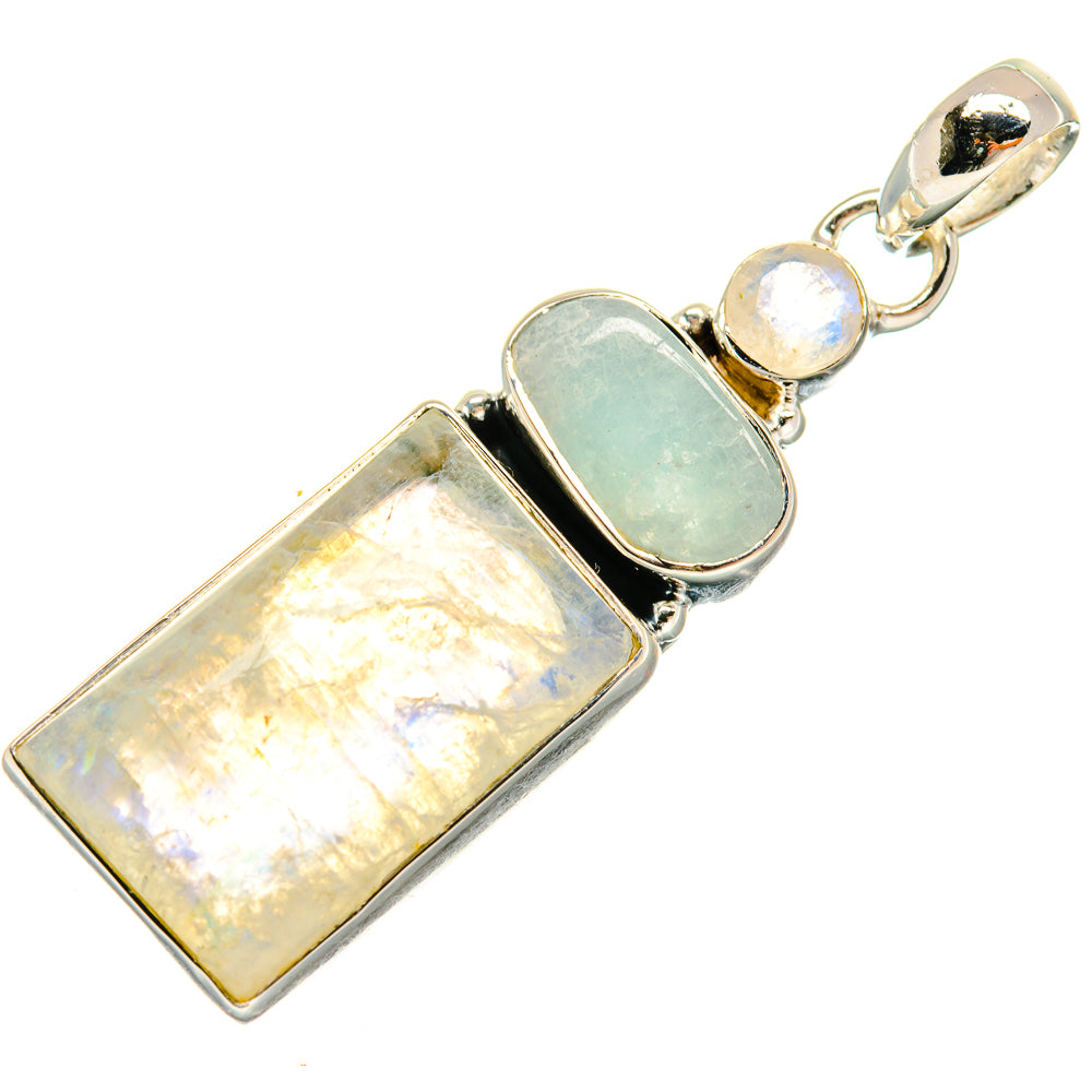 Rainbow Moonstone Pendants handcrafted by Ana Silver Co - PD23902 - Photo 2