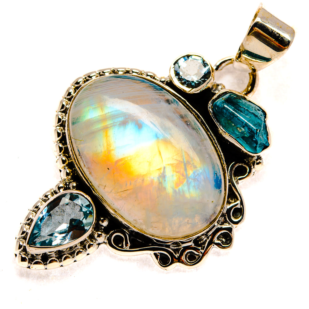 Rainbow Moonstone Pendants handcrafted by Ana Silver Co - PD23957 - Photo 2