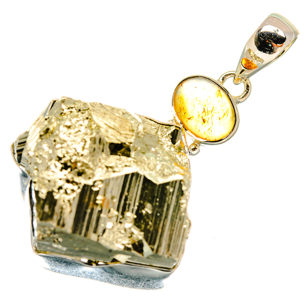 Pyrite Pendants handcrafted by Ana Silver Co - PD24029 - Photo 2