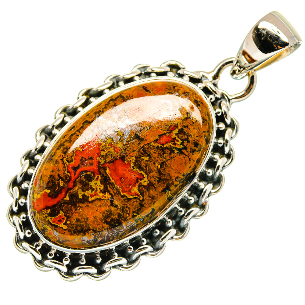 Moroccan Agate Pendants handcrafted by Ana Silver Co - PD24253 - Photo 2