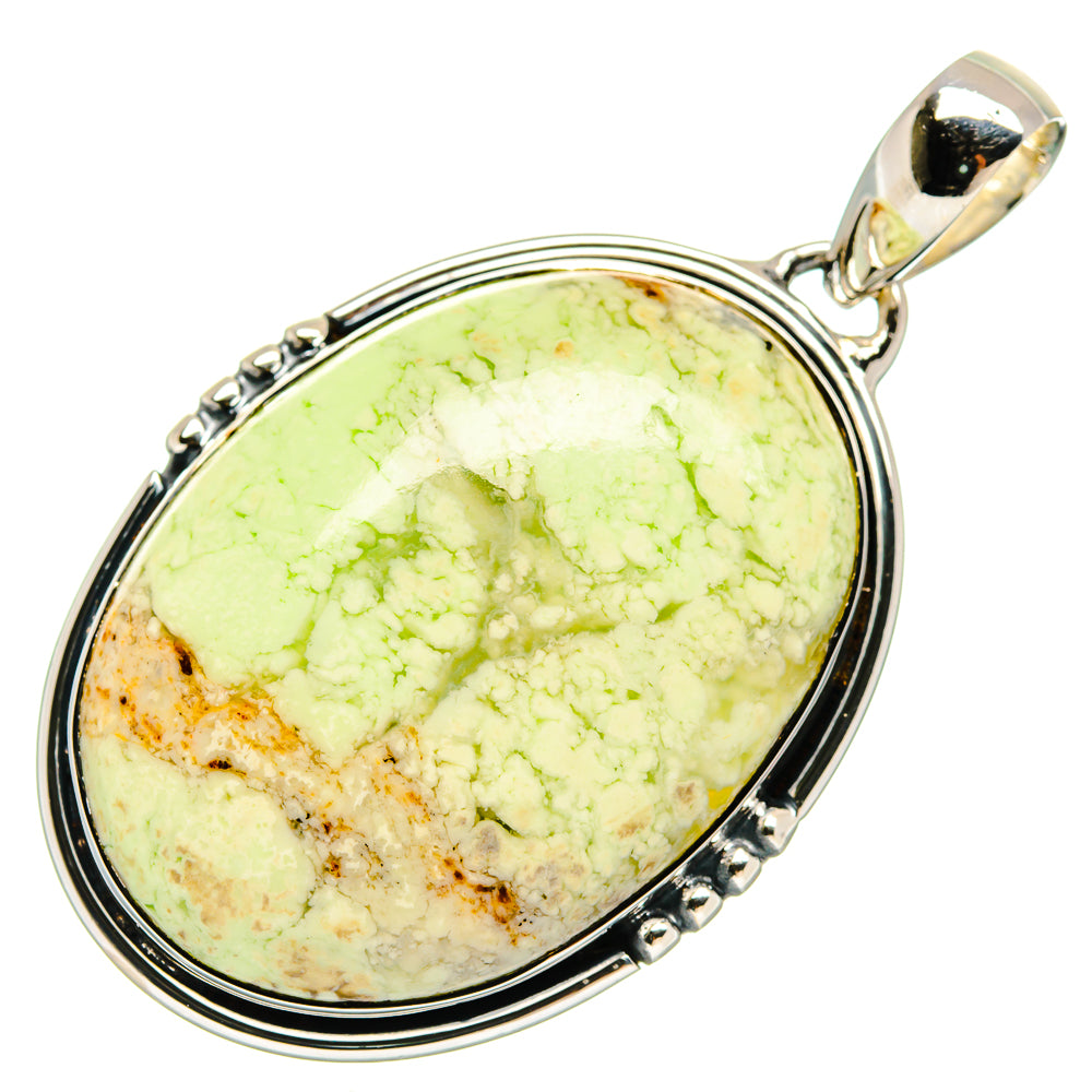 Lemon Chrysoprase Pendants handcrafted by Ana Silver Co - PD24542 - Photo 2