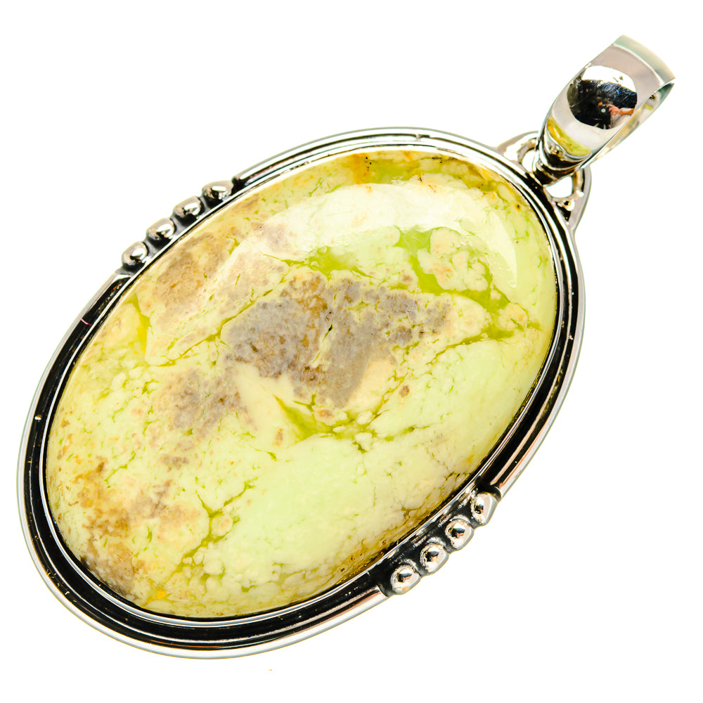 Lemon Chrysoprase Pendants handcrafted by Ana Silver Co - PD24559 - Photo 2