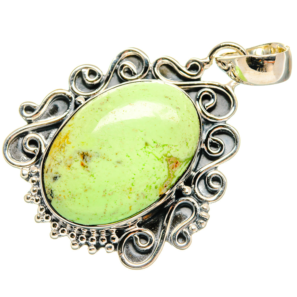 Lemon Chrysoprase Pendants handcrafted by Ana Silver Co - PD24640 - Photo 2