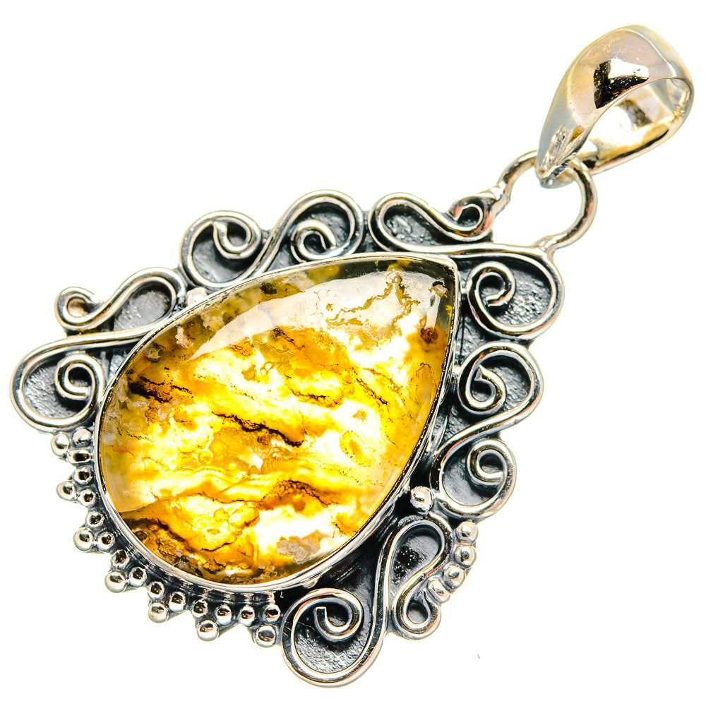 Plume Agate Pendants handcrafted by Ana Silver Co - PD24692 - Photo 2