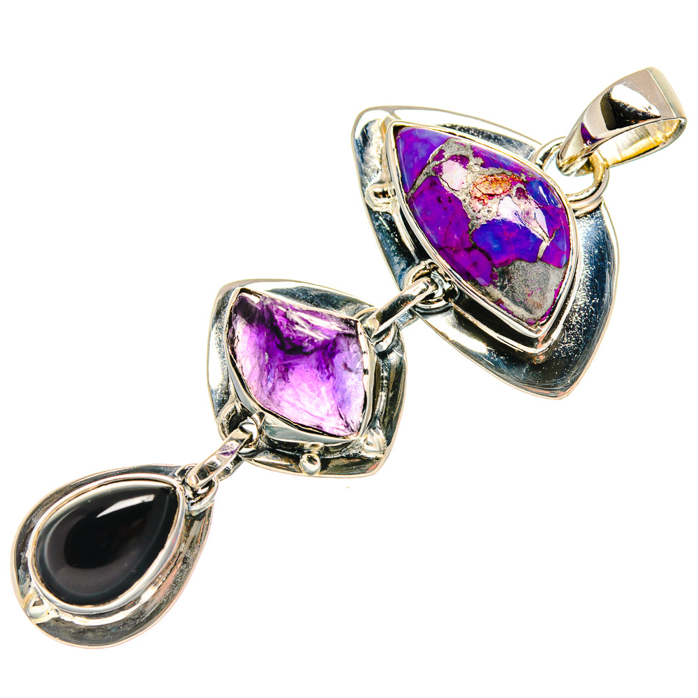 Purple Copper Composite Turquoise Pendants handcrafted by Ana Silver Co - PD24783 - Photo 2