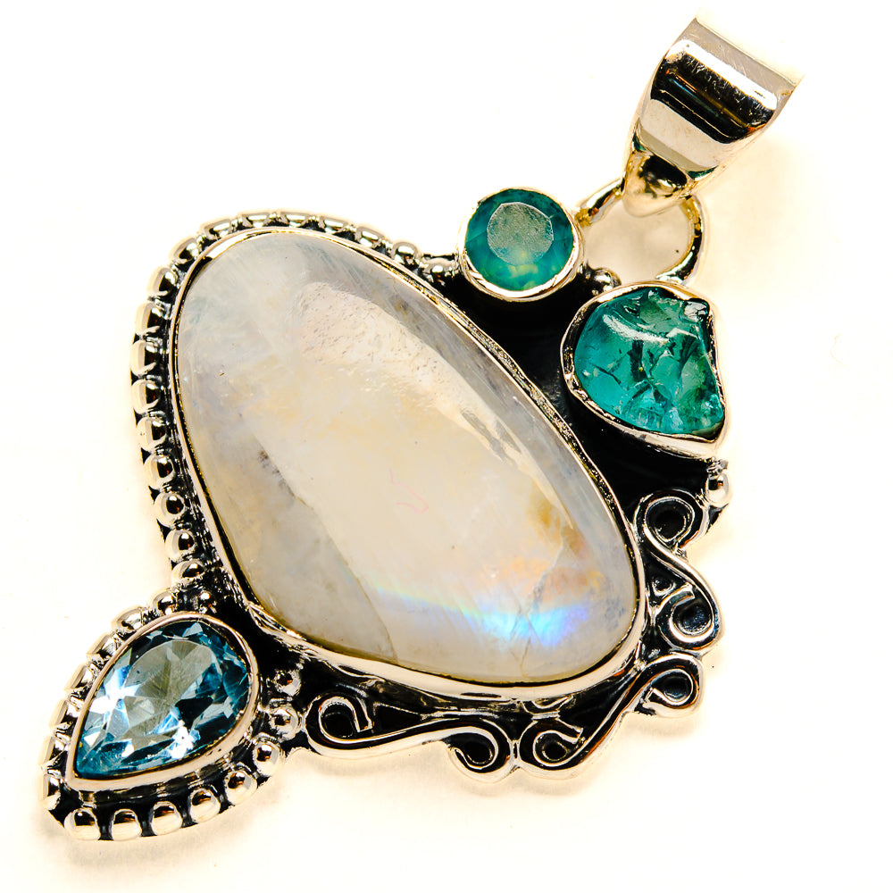Rainbow Moonstone Pendants handcrafted by Ana Silver Co - PD24806 - Photo 2
