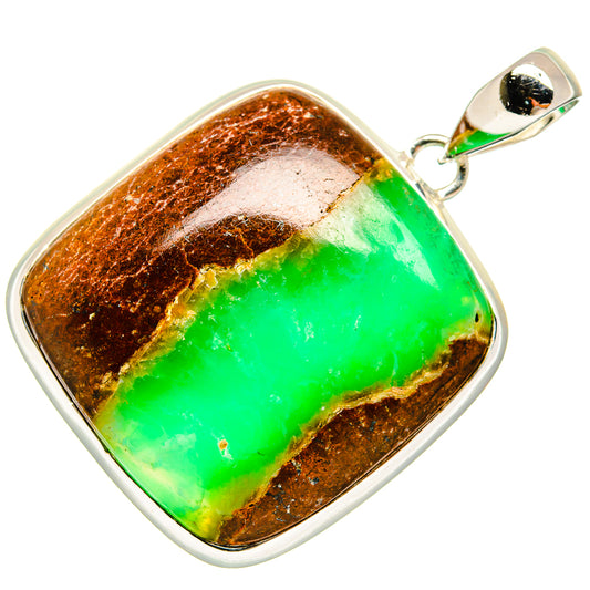 Chrysoprase Pendants handcrafted by Ana Silver Co - PD24819 - Photo 2