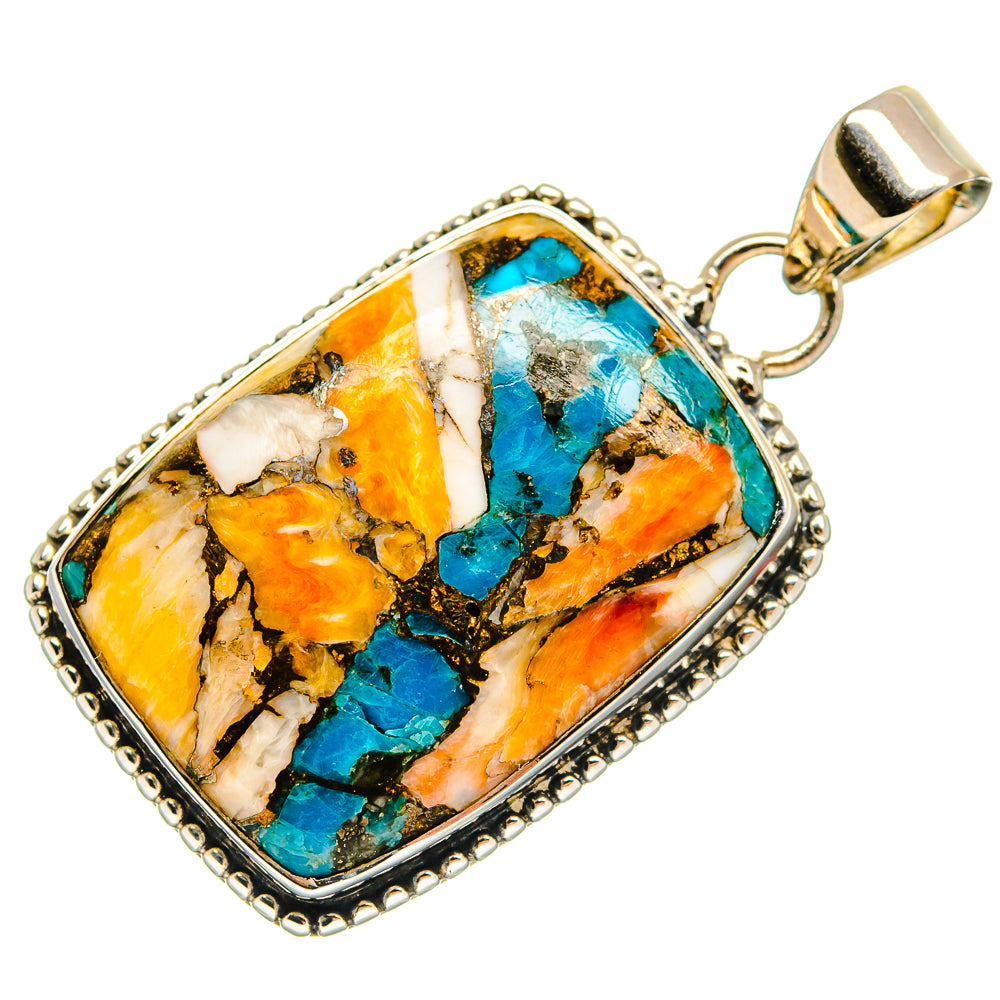 Spiny Oyster Turquoise Pendants handcrafted by Ana Silver Co - PD24967 - Photo 2