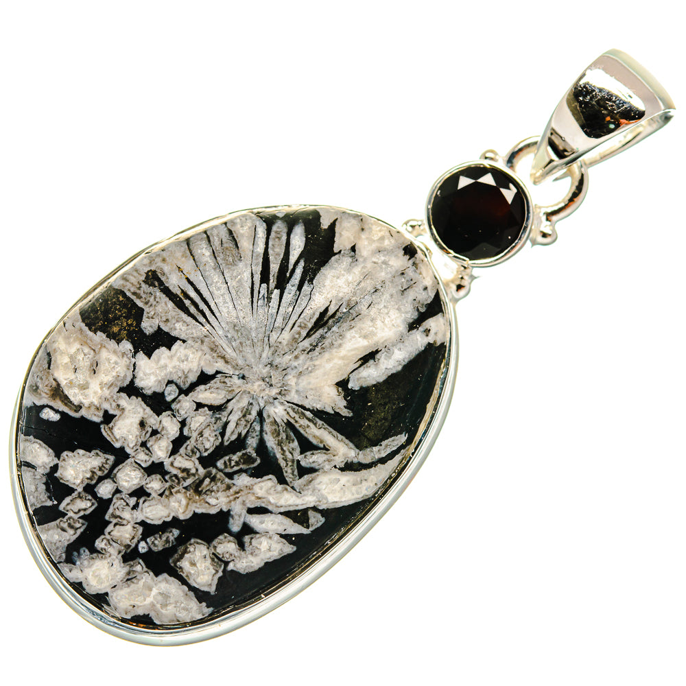Chrysanthemum Stone Pendants handcrafted by Ana Silver Co - PD25000 - Photo 2