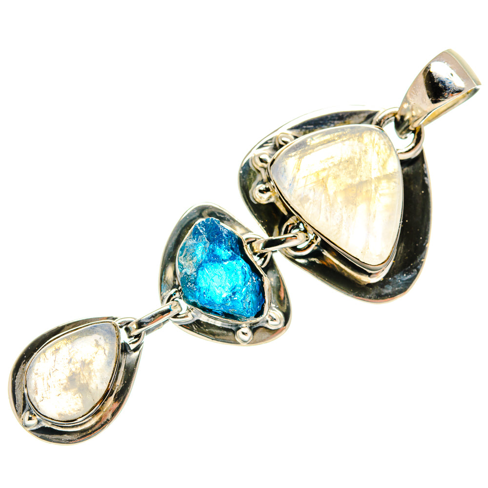 Rainbow Moonstone Pendants handcrafted by Ana Silver Co - PD25149 - Photo 2