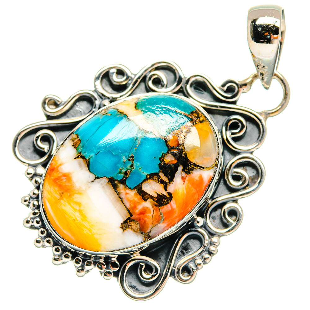 Spiny Oyster Turquoise Pendants handcrafted by Ana Silver Co - PD25228 - Photo 2