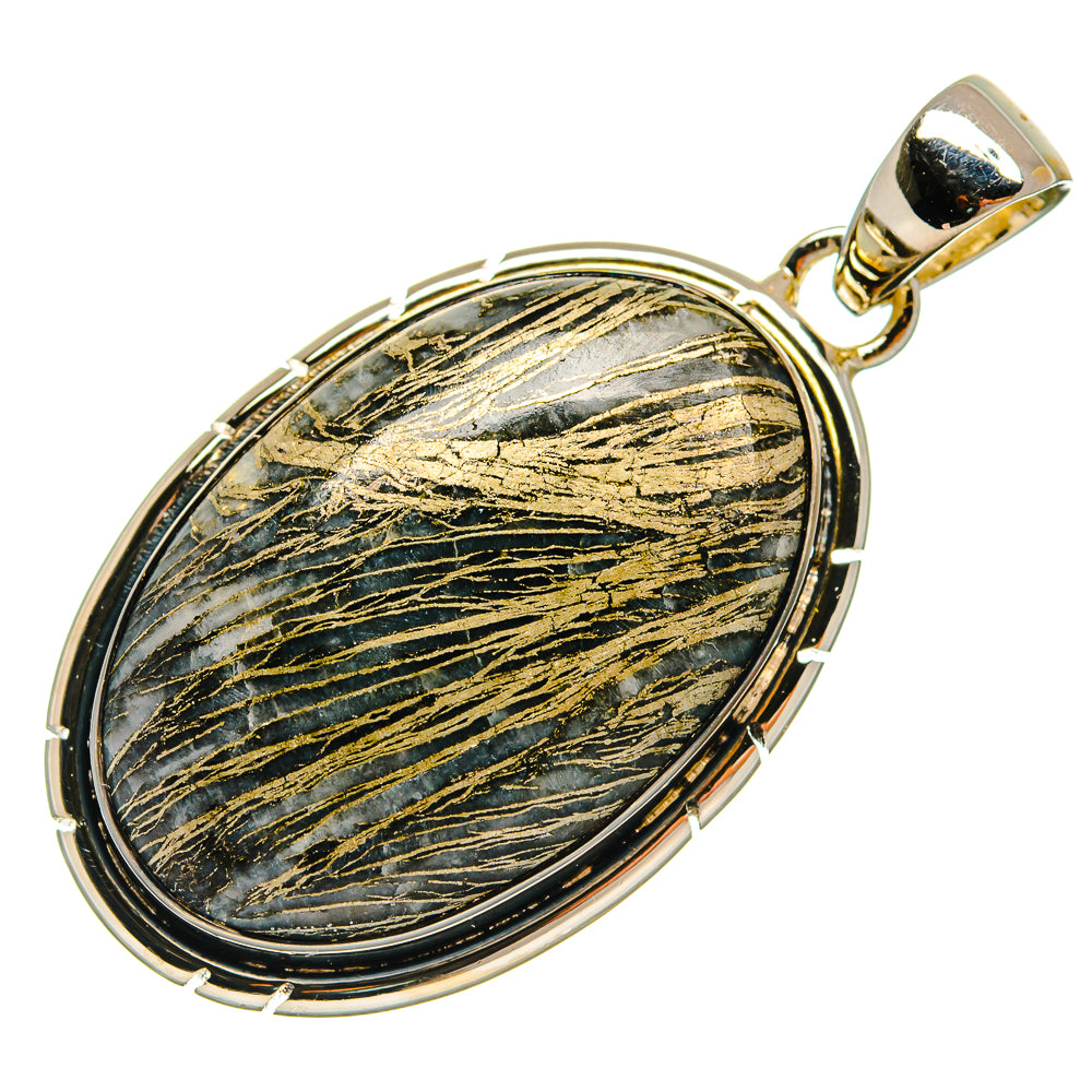 Pyrite Agate Pendants handcrafted by Ana Silver Co - PD25254 - Photo 2