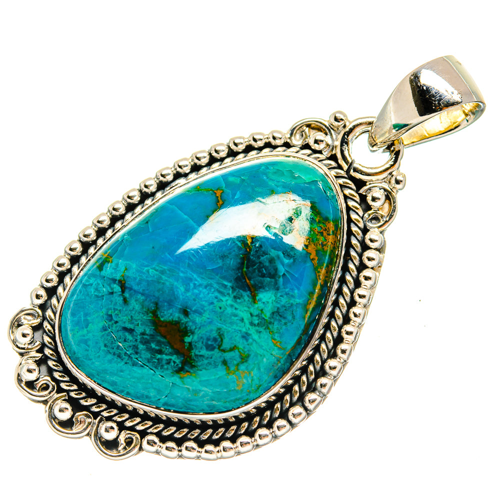 Chrysocolla Pendants handcrafted by Ana Silver Co - PD25309 - Photo 2