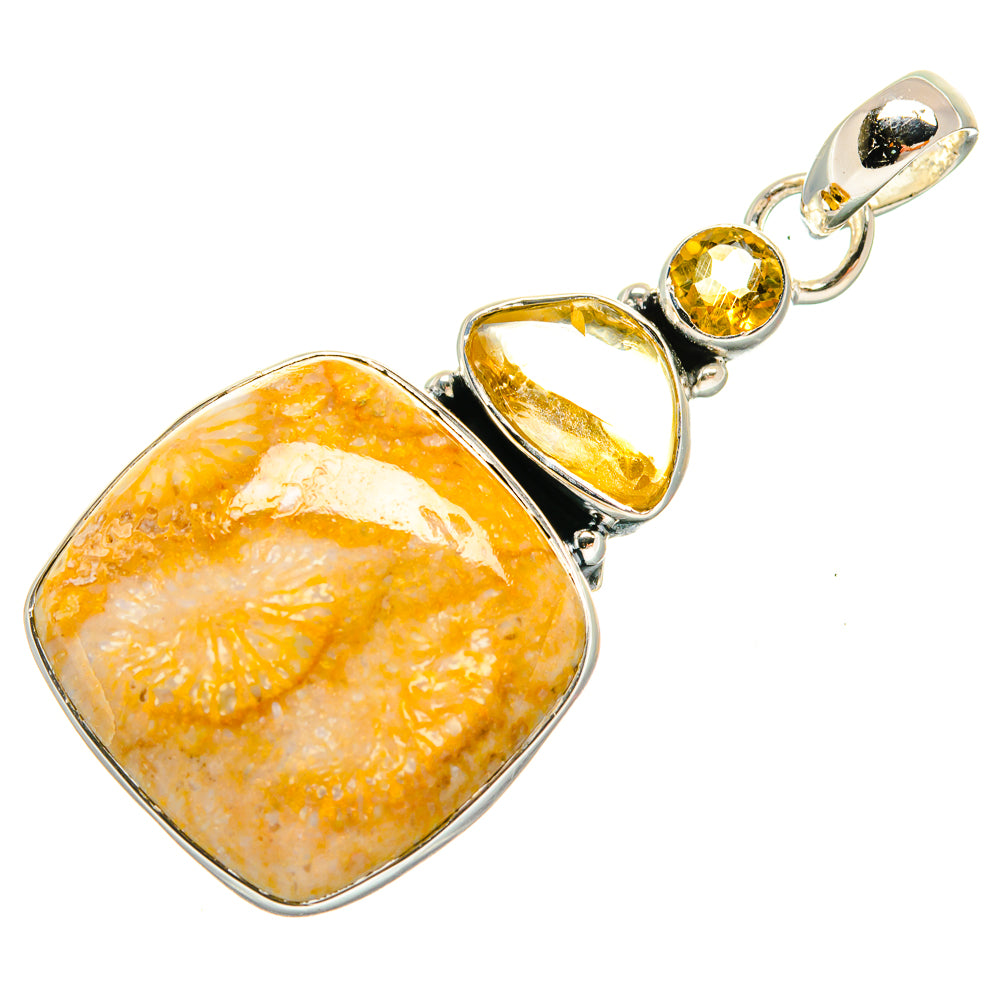 Fossil Coral Pendants handcrafted by Ana Silver Co - PD25311 - Photo 2