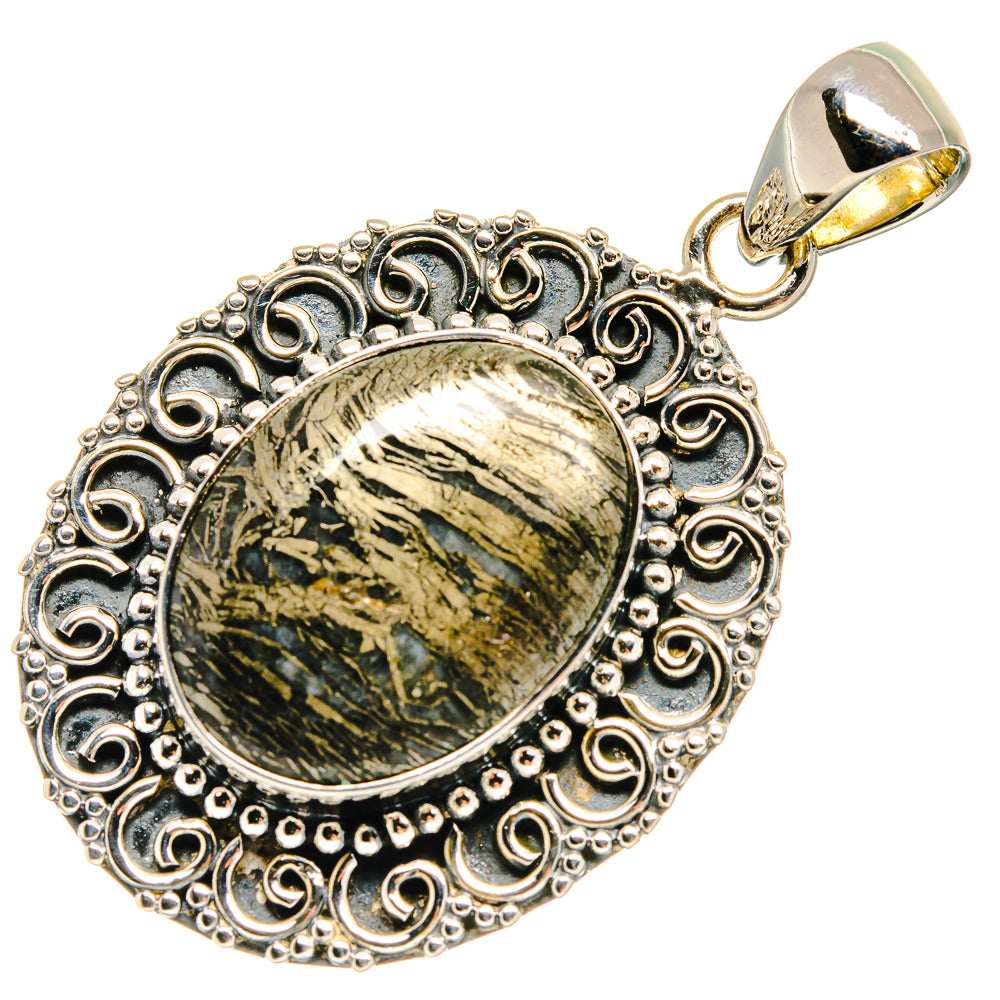 Pyrite Agate Pendants handcrafted by Ana Silver Co - PD25532 - Photo 2