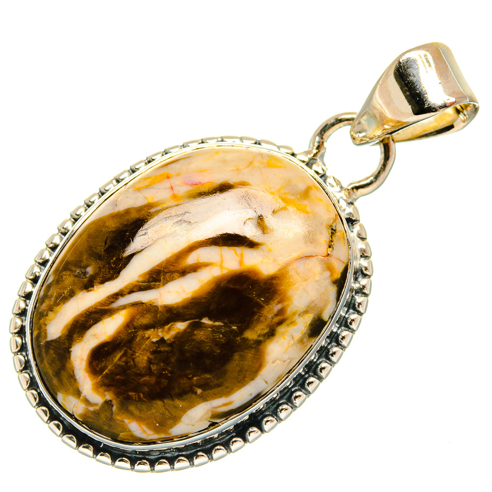 Peanut Wood Jasper Pendants handcrafted by Ana Silver Co - PD25640 - Photo 2
