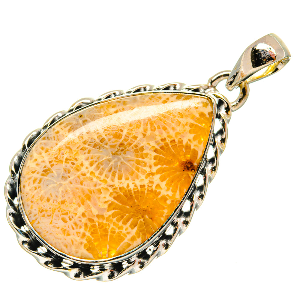 Fossil Coral Pendants handcrafted by Ana Silver Co - PD25652 - Photo 2