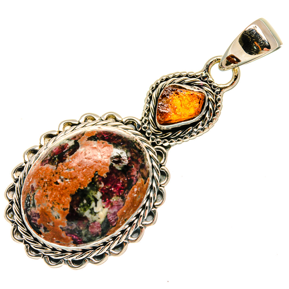 Russian Eudialyte Pendants handcrafted by Ana Silver Co - PD25672 - Photo 2