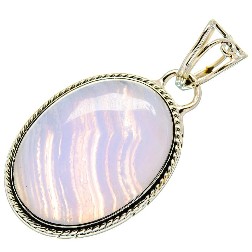 Blue Lace Agate Pendants handcrafted by Ana Silver Co - PD25757 - Photo 2