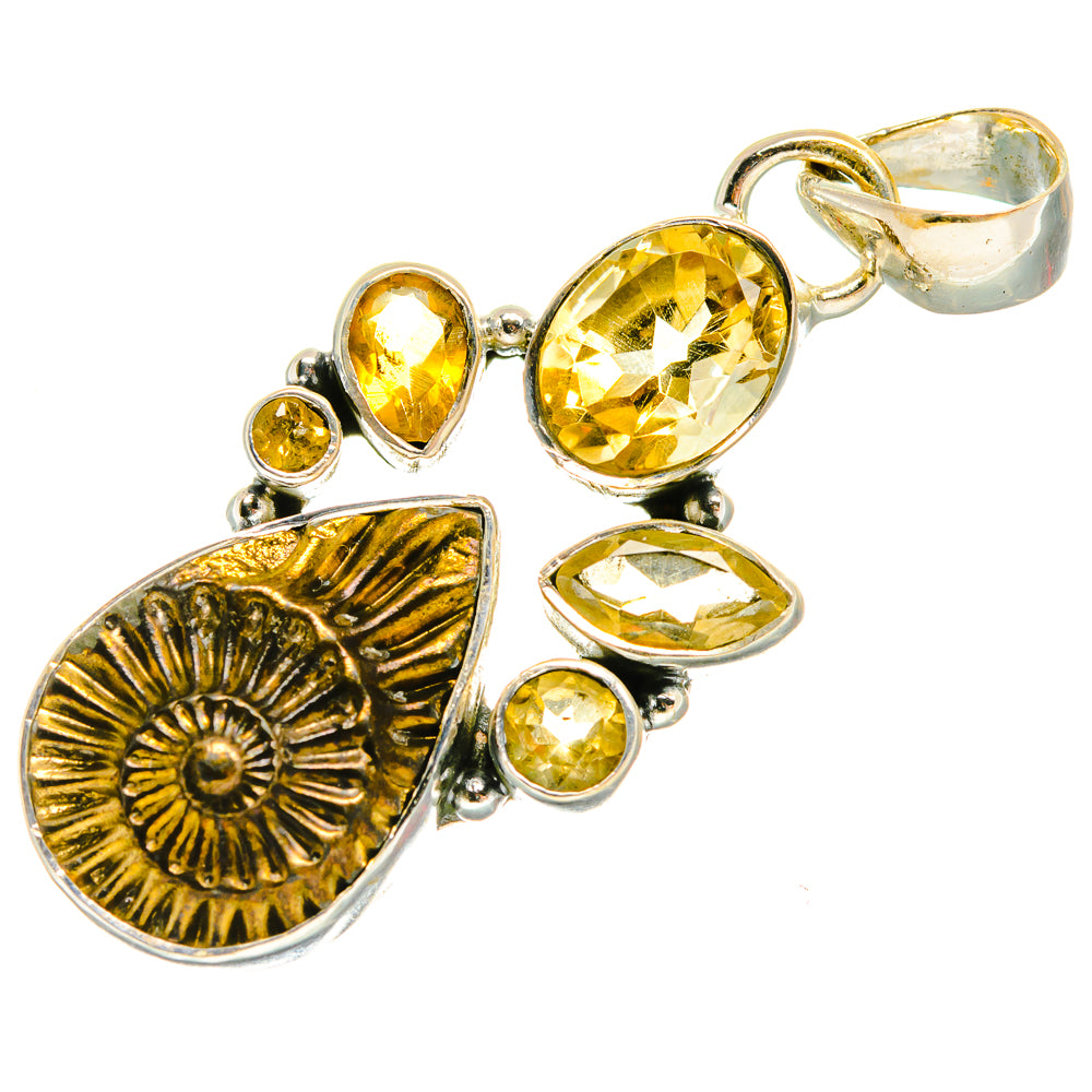 Pyrite Fossil Pendants handcrafted by Ana Silver Co - PD25793 - Photo 2