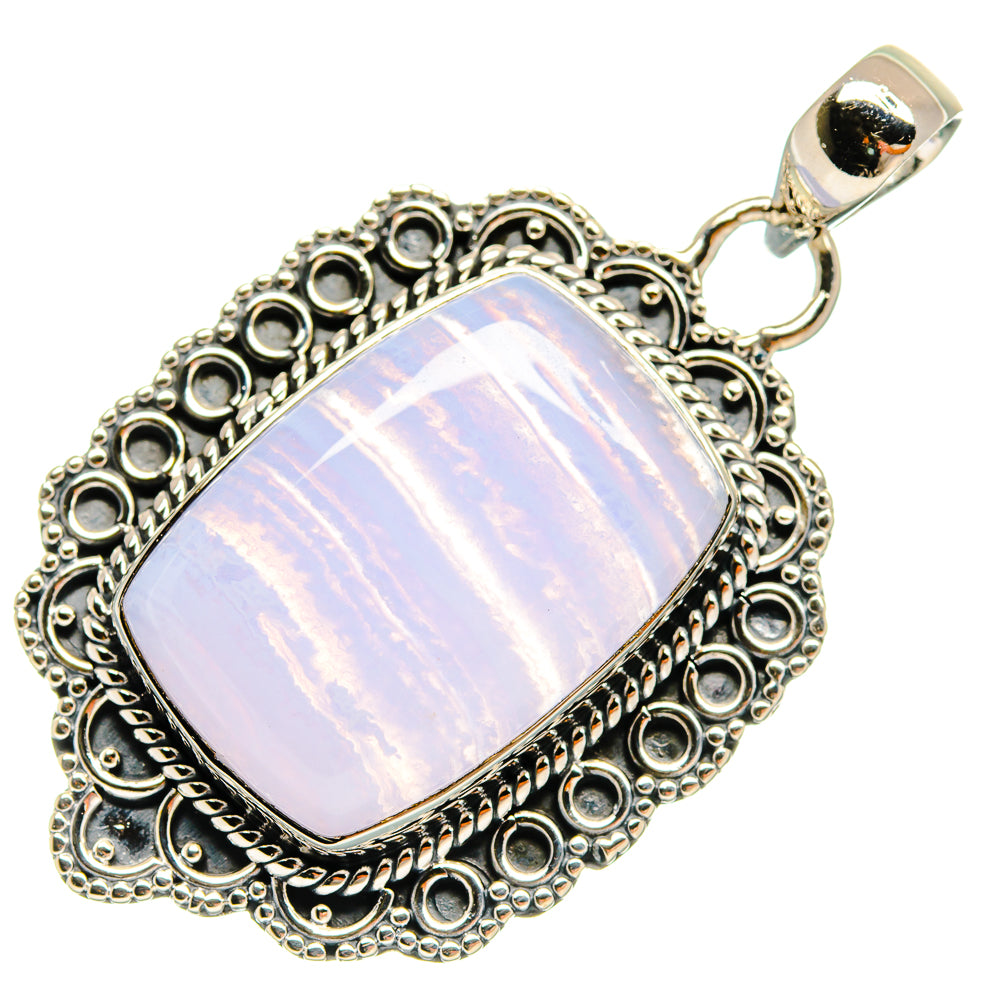 Blue Lace Agate Pendants handcrafted by Ana Silver Co - PD25812 - Photo 2