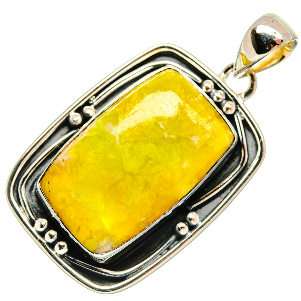 Lemon Chrysoprase Pendants handcrafted by Ana Silver Co - PD25896 - Photo 2