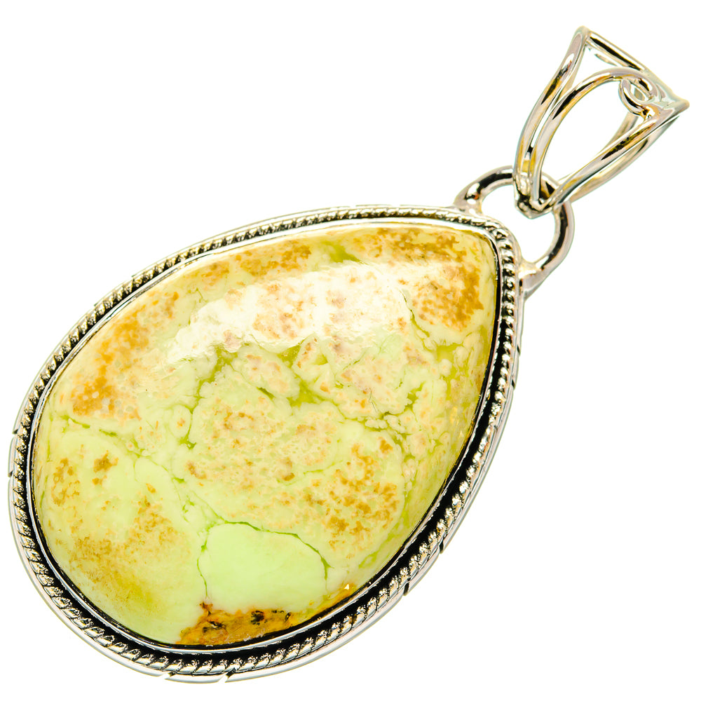 Lemon Chrysoprase Pendants handcrafted by Ana Silver Co - PD26338 - Photo 2