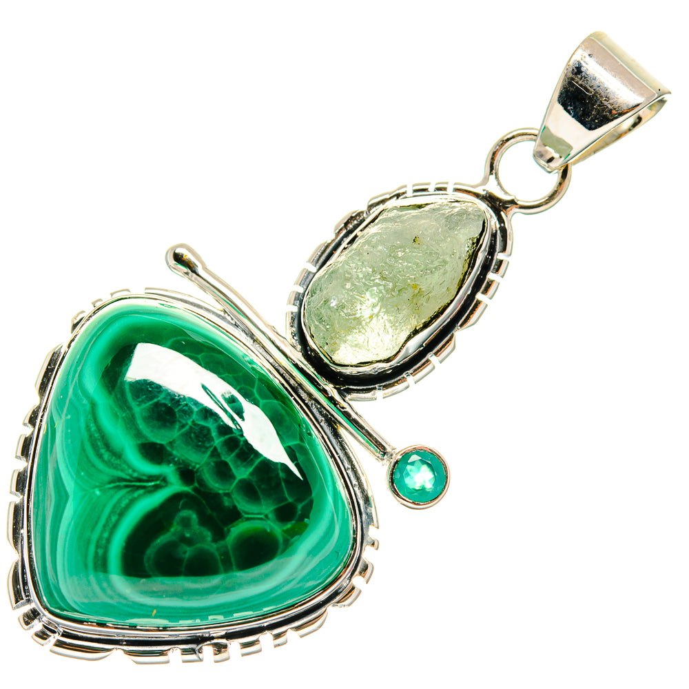 Malachite Pendants handcrafted by Ana Silver Co - PD26516 - Photo 2