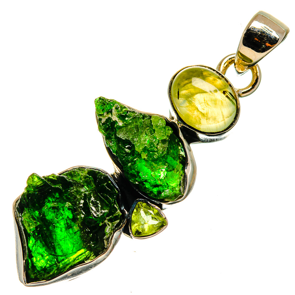 Chrome Diopside Pendants handcrafted by Ana Silver Co - PD26616 - Photo 2