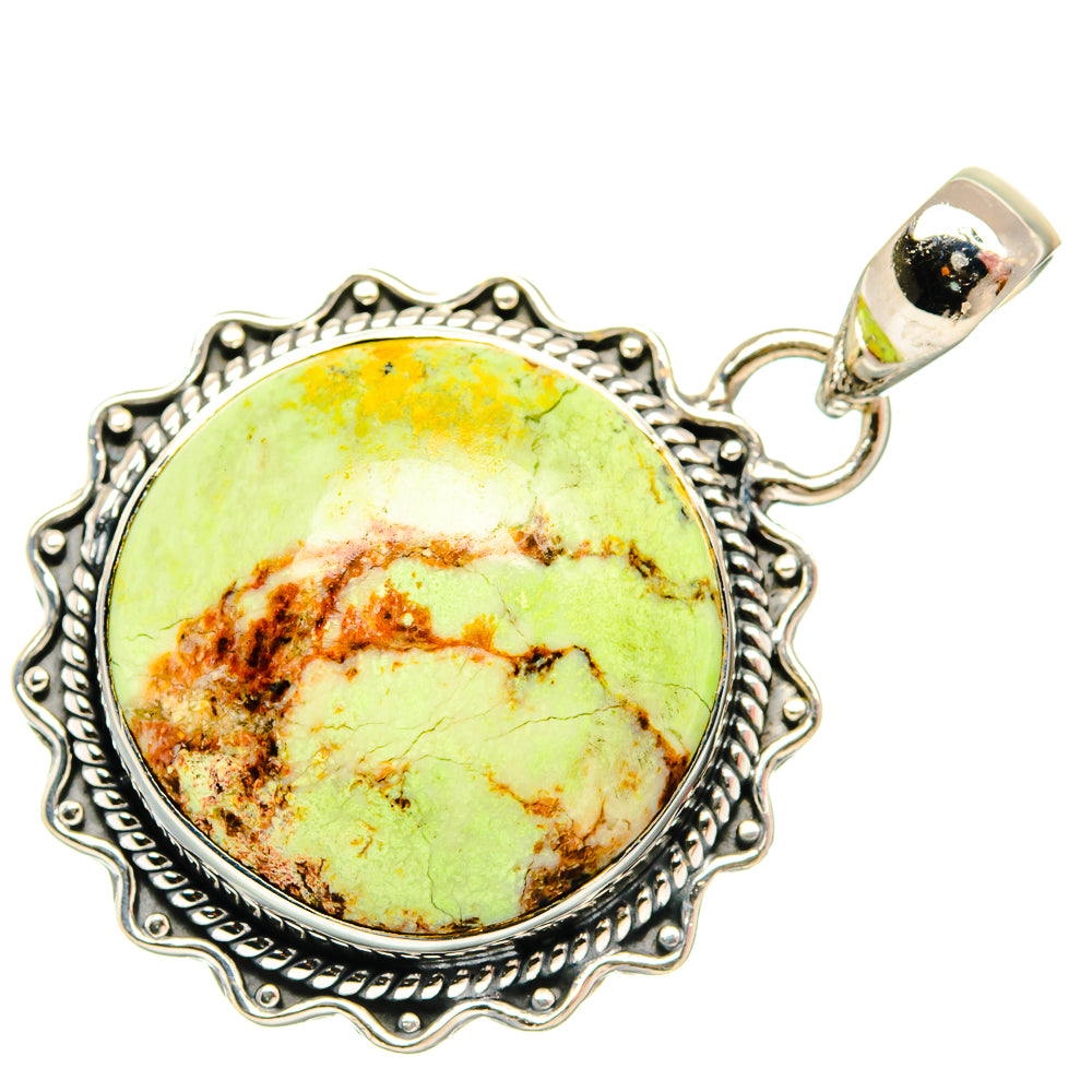 Lemon Chrysoprase Pendants handcrafted by Ana Silver Co - PD26738 - Photo 2