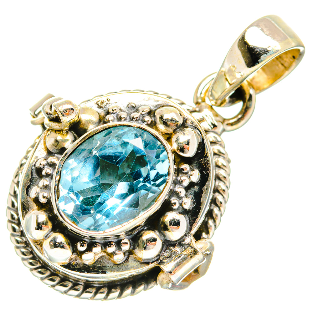 Blue Topaz Pendants handcrafted by Ana Silver Co - PD26928 - Photo 2