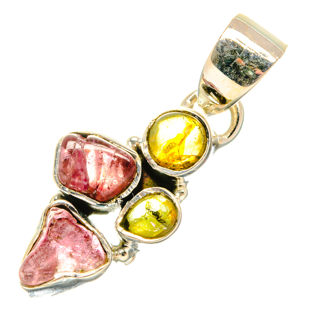 Pink Tourmaline Pendants handcrafted by Ana Silver Co - PD27175 - Photo 2