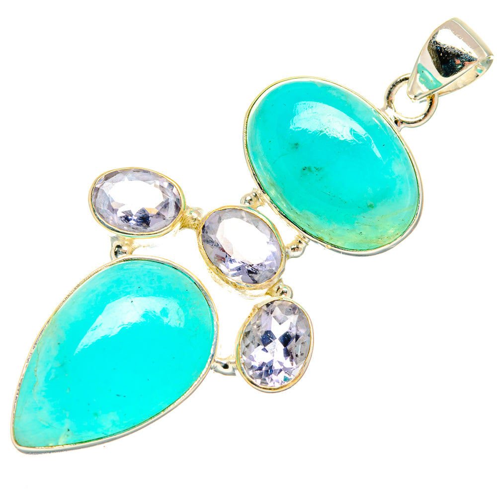 Peruvian Amazonite Pendants handcrafted by Ana Silver Co - PD27195 - Photo 2