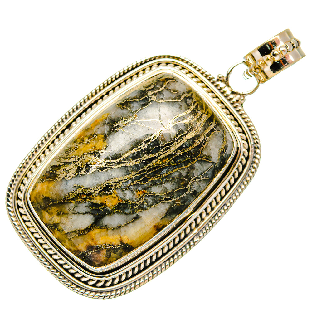 Pyrite Agate Pendants handcrafted by Ana Silver Co - PD27290 - Photo 2