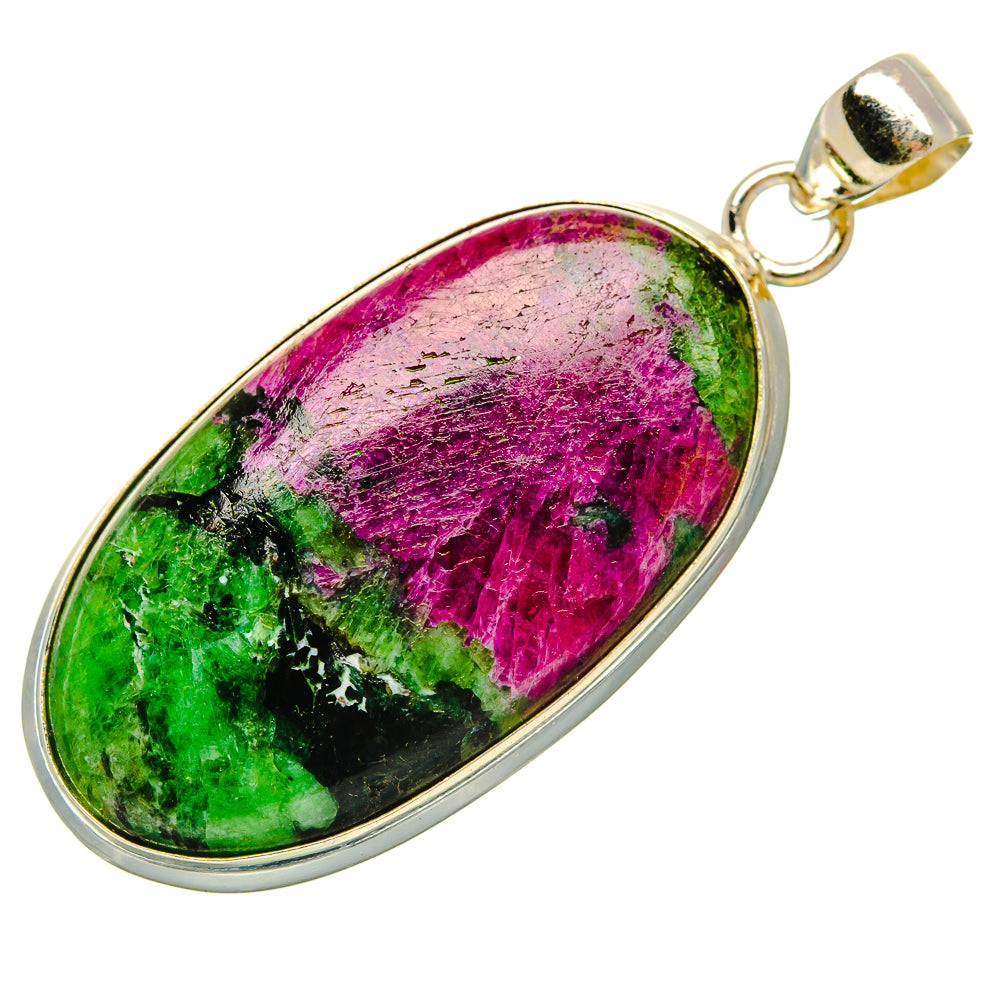 Ruby Zoisite Pendants handcrafted by Ana Silver Co - PD27521 - Photo 2