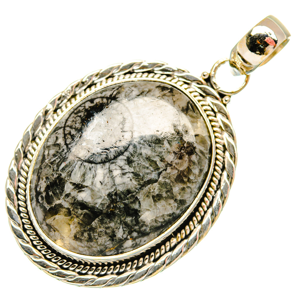 Moroccan Goniatite Fossil Pendants handcrafted by Ana Silver Co - PD27663 - Photo 2