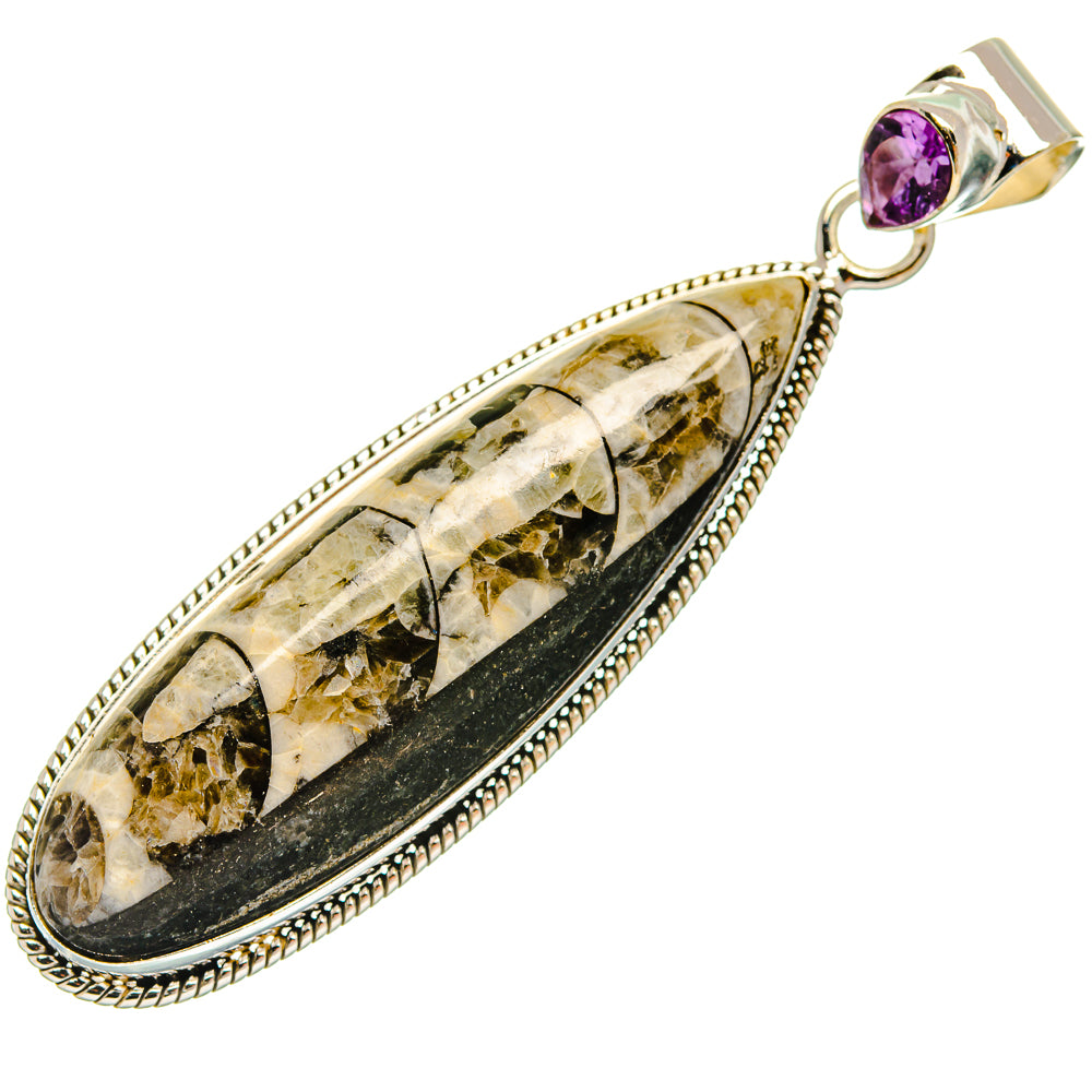 Orthoceras Fossil Pendants handcrafted by Ana Silver Co - PD27717 - Photo 2