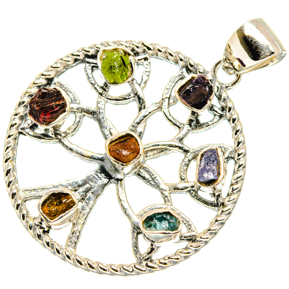 Multi-Stone Chakra Tree Of Life Pendants handcrafted by Ana Silver Co - PD27830 - Photo 2